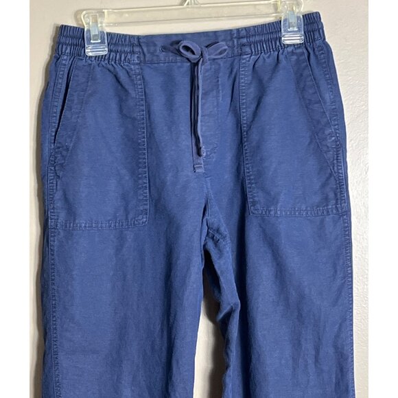 Gap Joggers Blue Linen Cotton Pull On Pockets Casual Summer Basic Womens S - Picture 3 of 7